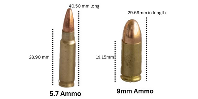 5.7 Vs.9mm Ammo: Bullet Size & Weight