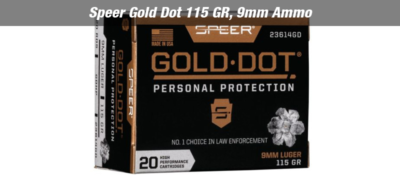 Speer Gold Dot 115 GR, 9mm Ammo