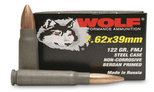 Wolf, 7.62x39mm, FMJ, 122 Grain, 20 Rounds