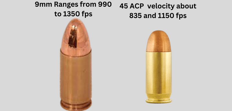 9mm vs 45 ACP Velocity