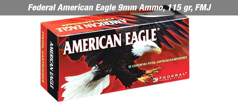 Federal American Eagle 9mm Ammo, 115 gr, FMJ
