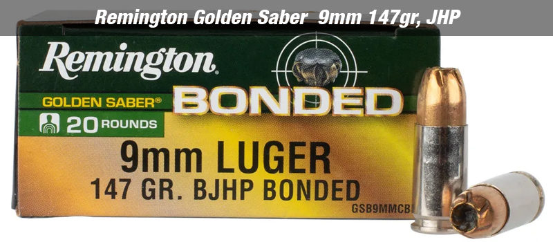 Remington Golden Saber  9mm 147gr, JHP