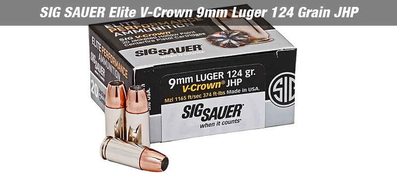 SIG SAUER Elite V-Crown 9mm Luger 124 Grain JHP