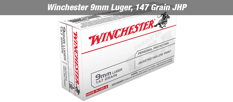 Winchester 9mm Luger, 147 Grain JHP