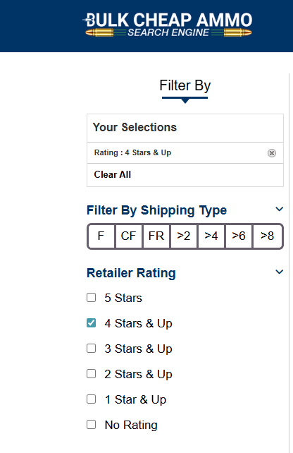 Retailers Rating Selection Desktop