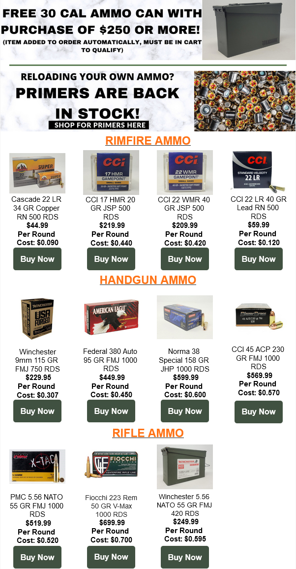 Outdoor Limited Ammo Sale