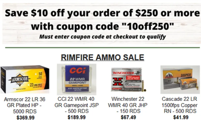 9mm and MRES in stock, Save $10 with coupon code!