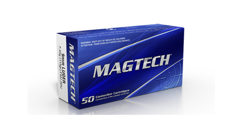 Magtech 9mm Luger 115 Grain FMJ Ammo
