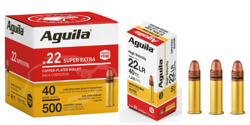 Aguila 22lr Super Extra 40 Grain, Copper-Plated Solid-Point