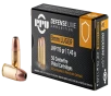PPU Defense 9MM  115 Grain - JHP - Brass Cased - Pistol Ammo  -  50RD Box - PPD91