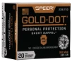 Speer Gold Dot  357 Magnum 135 Grain Gold Dot Hollow Point Short Barrel  -  Pistol Ammo  -  20RD Box - 23917GD