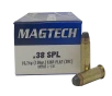 Magtech 38 Special 158 Grain Semi Jacketed Soft Point Flat Brass Cased - Pistol Ammo  -  50RD Box - 38C