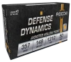 Fiocchi Defense Dynamics  357 Magnum 148 Grain JHP Brass Cased - Pistol Ammo  -  50RD Box -  357E