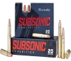 Hornady Subsonic  450 Bushmaster 395 Grain Subsonic EXpanding Brass Cased - Rifle Ammo - 20RD Box - 82247