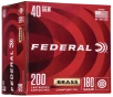Federal Champion Training 40 S W 180 Grain - FMJ - Brass Cased Brass  -  Pistol Ammo  -  200 Round - WM52232