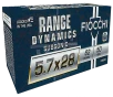 Fiocchi Range Dynamics 5 7x28mm 62 Grain FMJ Brass Cased  -  50RD Box - 57SUB62