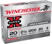 Winchester Super-X Shotshell 20 Gauge 20 Pellets 2 75in - Shotgun Ammo - 15RD Box - XB203VP