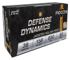 Fiocchi Defense Dynamics  38 Special 158 Grain JHP Brass Case - Pistol Ammo  -  50RD Box - 38B