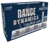 Fiocchi Range Dynamics 38 Special 130 Grain FMJ Brass - Pistol Ammo  -  50RD Box - 38A