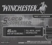 Winchester Ammo SUP45 Super Suppressed 45 ACP   