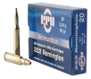 PPU PP222 Standard Rifle 222 Rem 50 gr Soft Point 20   