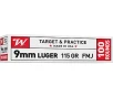 Winchester USA Full Metal Jacket 9mm Luger 115-Grain Handgun Ammunition - 100 Rounds