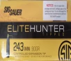243 Win Sig Sauer Elite Hunter 90 gr  Controller Expansion Tip 200 rnds 3115 fps  10 boxes   Brass M-ID  E243TH2-20 UPC  798681620593