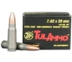 7 62x39 Tula 122 gr HP Steel Case hollow Point Non-Corrosive 20 Rnds M-ID   T01019 UPC   814950010190
