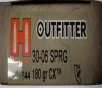30-06 Sprg Hornady Outfitter 180 gr  CX OTF 20 rnds 2600 fps  Brass M-ID  811644 UPC  090255719857