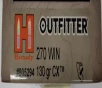 270 Win Hornady Outfitters 130 gr  CX 20 rnds 3000 fps  Brass M-ID  805294 UPC  090255719796