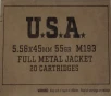 5 56 Winchester 55 gr  FMJ Full Metal Jacket 20 rnds M193 3180 fps  Brass M-ID  SGM193KW UPC  020892225626
