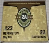 223 Rem Patriot Sports USA 55 gr  Full Metal Jacket FMJ 500 rnds 3280 fps  25 boxes   Brass M-ID  P223055F UPC  850053775086