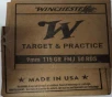 9mm Luger Winchester Target   Practice 115 gr  FMJ Full Metal Jacket 50 rnds  Brass M-ID  SG9W50 UPC  020892233270