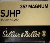 357 Mag Sellier   Bellot 158 gr  Semi-Jacketed Hollow Point SJHP 50 rnds  Brass M-ID  SB357C UPC  754908500833
