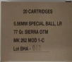 5 56 Black Hills Special Ball 77 gr  Sierra OTM 20 rnds 2750 fps  Brass UPC  612710135530