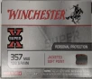 357 Mag Winchester Super-X 158 gr  JSP Jacketed Soft Point 50 rnds 1235 fps  Brass M-ID  X3575P UPC  020892201453