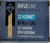 22 Hornet PPU Rifle Line 45 gr  Soft Point SP 20 rnds  Brass M-ID  PP22H UPC  8605003812272