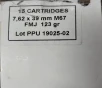 7 62x39 M67 PPU 123 Grain Full Metal Jacket 15 Rounds Brass M-ID  000001023770 UPC  000001023770