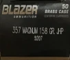 357 Mag Blazer Brass 158 Gr JHP 50 Rnds M-ID   5207 UPC   076683052070