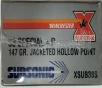 38 Special  P Winchester Super-X 147 gr  JHP 50 rnds Subsonic  Brass M-ID  XSUB38S UPC  020892205093