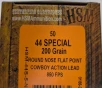 44 Special HSM 200 gr  RNFP Cowboy Action Lead 50 rnds 850 fps  Brass M-ID  44S5N UPC  837306004834