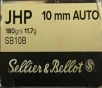10mm Auto Sellier   Bellot 180 Grain Jacketed Hollow Point 50 Rounds M-ID  SB10B UPC   754908500963