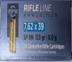 7 62x39 PPU 123 gr  Soft Point SPRN 20 rnds  Brass M-ID  PP739S UPC  8605003820963