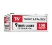 Winchester Ammo USA White Box Value Pack 9mm Luger 115 Grain Fmj Ammo 100 Rounds