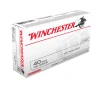 Winchester Ammo USA 40 S W 180 Grain FMJ Ammunition 50 Rounds