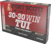Fort Scott Munitions 3030130SCV Tumble Upon Impact  TUI  Solid Copper Spun 130 Grain  30-30 Winchester 2393 fps