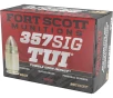 Fort Scott Munitions 357SIG095SCV Tumble Upon Impact  TUI  Solid Copper Spun 95 Grain  357 Sig 1614 fps