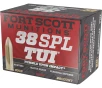 Fort Scott Munitions 38SPL080SCV Tumble Upon Impact  TUI  Solid Copper Spun 80 Grain  38 Special 1190 fps