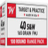 Winchester Ammo USA40SWVP USA 40 S W 165 gr Full Metal Jacket  FMJ 