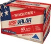 Winchester Ammo USAV45A USA Valor 45ACP 230gr Full Metal Jacket 100 Per Box 5 Case